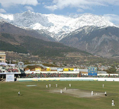 The scenic Dharamshala Cricket Stadium The scenic Dharamshala Cricket Stadium