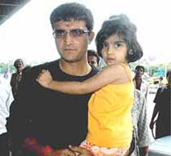 Ganguly with his daughter Ganguly with his daughter