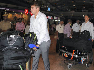 New Zealand team arrives in Hyderabad New Zealand team arrives in Hyderabad
