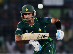Hafeez given out obstructing the field Hafeez given out obstructing the field